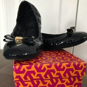 Navy Tory Burch Ballet Flats